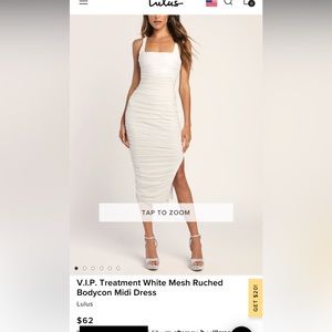 New, with tags. white lulus bodycon dress. Little too small for me. Size small.